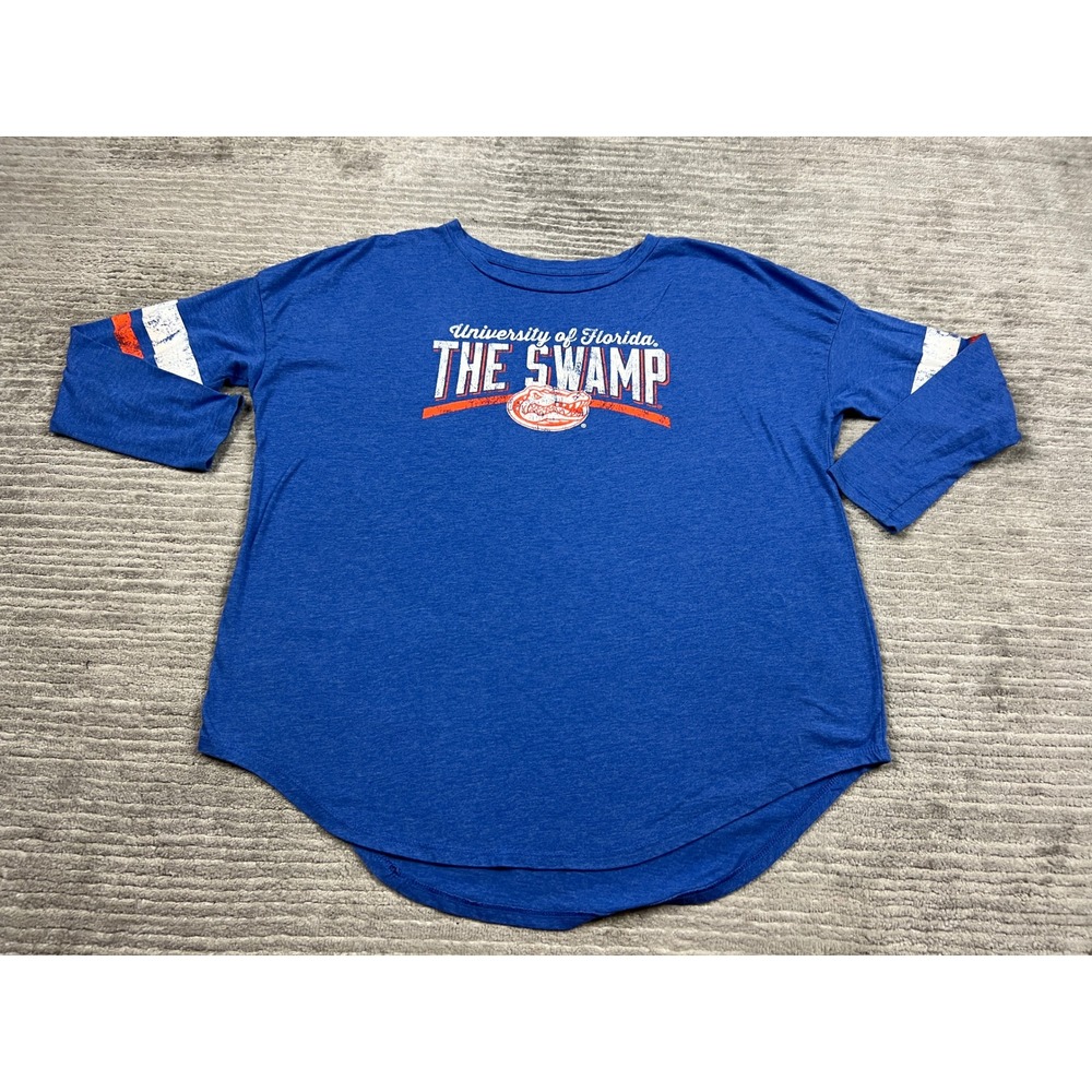 National Collegian Shirt Women Medium Blue The Swamp Florida Gators Varsity Top